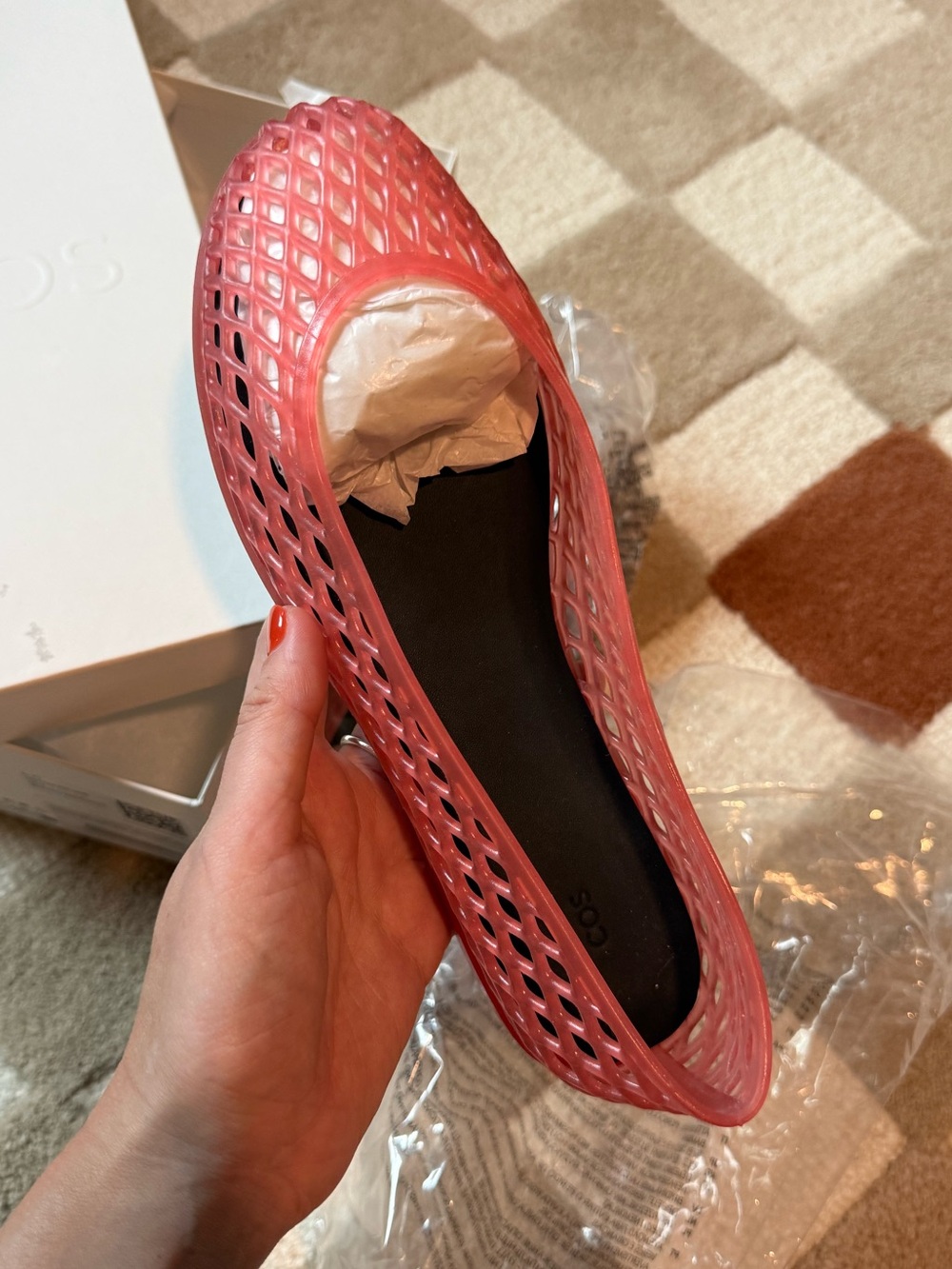 COS Women's Coral Jelly Flats - Lightweight Slip-On